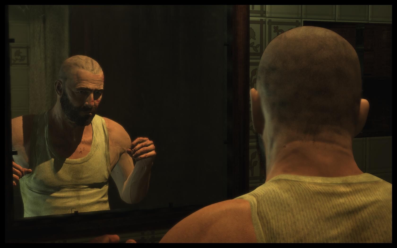 KREA - A promo screenshot from Max Payne 4: The Flight of Max Payne, which  features Max Payne becoming a famous pigeon rancher in post-collapse  America. Max Payne is forced to fight