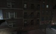 The fire escape that leads to the secret apartment