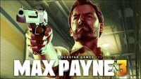 Artwork of Max Payne aiming with a Desert Eagle