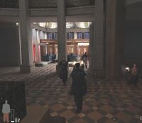 Matrix-style lobby shootout