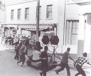 Behind the scenes during the chase