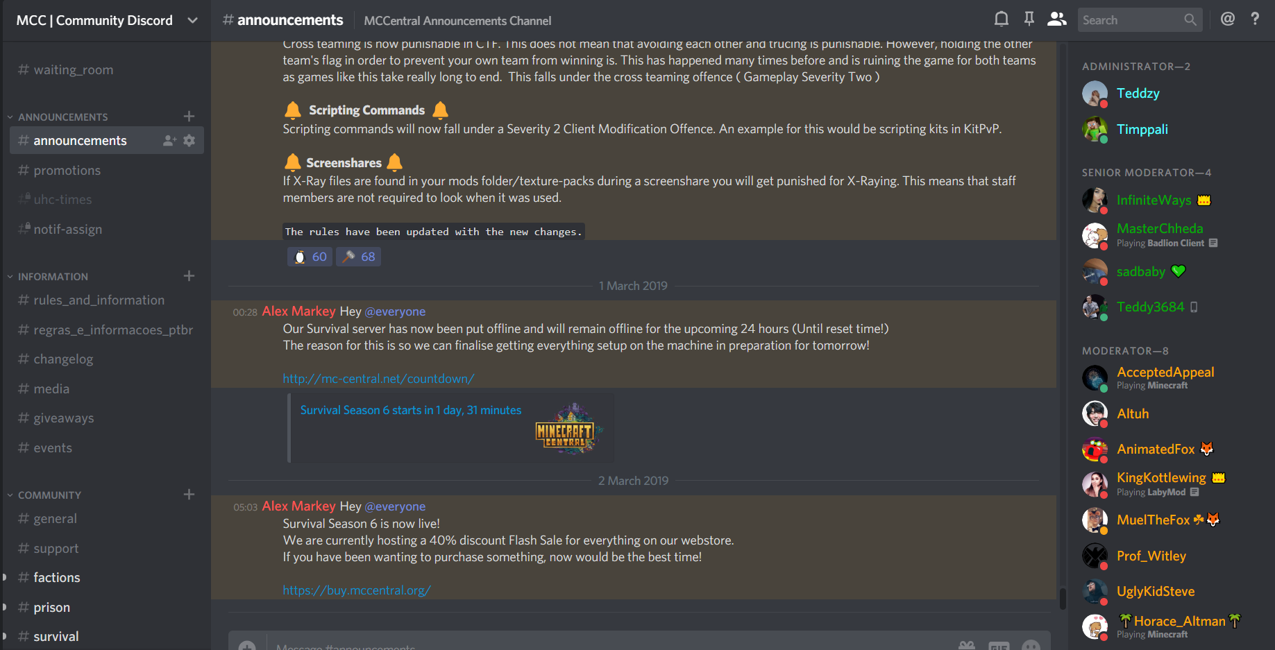 Discord Server, MCCentral Wiki