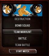 Team manhunt selection in create match screen.