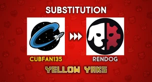 Cubfan135 Substituting for Rendog! Cubfan will be competing in Yellow Yaks this Saturday!