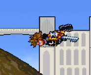 Sora gliding downwards.