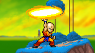 Krillin charging the move on Planet Namek.