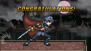 Marth's congratulations screen on Classic mode.