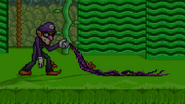 Waluigi failing to trap any opponents with the vines.