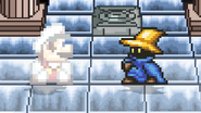 Fire Mario stunned next to Black Mage while crouching on Lunar Core.