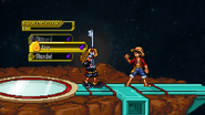 Sora about to perform Thunder while Luffy stands idle on Final Destination.