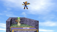 Isaac summoning the initial spell circle while airborne on Venus Lighthouse.