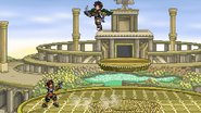 Sora taunting while Pit uses Power of Flight.