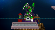 Sniper Joe 01 jumping on Skull Fortress.