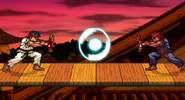 Two Hadoken projectiles clanking.