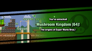 Mushroom Kingdom's unlock message.