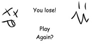 The screen that shows after losing in Impossible Pong.