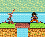 Goku using his idle pose while Lloyd taunts on Mushroom Kingdom II.