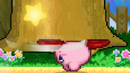 Kirby temporarily losing his absorbed power by performing his dash attack.