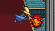 Black Mage unleashing the first early design of Meteor in midair.