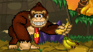 Donkey Kong next to a bunch of Bananas on Jungle Hijinx.