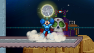 Mega Man using his up smash on Skull Fortress.