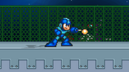 Mega Man charging Mega Buster at level 1 on Skull Fortress.