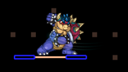Bowser using his neutral attack on the stage.