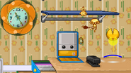 PAC-MAN using Pac-Jump near Chibi-Robo. Notice the Chibi-Door in the background.