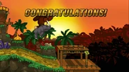 Donkey Kong's congratulations screen on Classic mode.