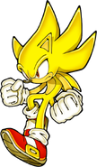 Super Sonic's art, used from v0.5a to v0.8b; afterwards, Super Sonic shared artworks with normal Sonic.