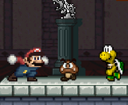 Mario in Bowser's Castle.