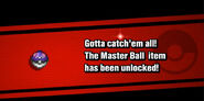 The Master Ball unlock screen.