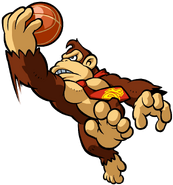 Donkey Kong's first early art, used from v0.8a to v0.8b. Taken from Mario Hoops 3-on-3.