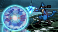 Ness using PSI Magnet while Lucario taunting on Krazoa Palace.