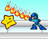 Mega Man attacking Starfy with his forward tilt.