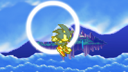 Sonic charging the first early aerial variant of Light Dash.
