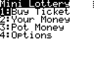 Mini Lottery Menu