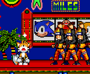 Tails yawns while Naruto taunts.