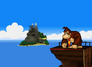 Donkey Kong idling near his island.