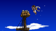 Pit flying near the Krow's nest.