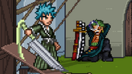 Ichigo taunting next to Roronoa Zoro.