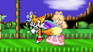 Tails uses Rhythm Twister at Peach on Green Hill Zone.