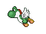 One of the sprites for the first early design for Super Dragon (then called "Winged Yoshi"), never used in the game.