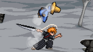 Ichigo attacking Black Mage with the dash of Engetsuzan.