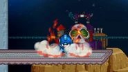 Mega Man using his down smash on Skull Fortress.