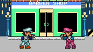 Two Marios shielding.