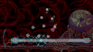 Goku using Kamehameha on Fox, Sheik, and Peach.