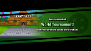 World Tournament's early unlock notice, mistakenly displaying the tagline for Final Valley.