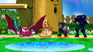 Meta Knight, Peach, Fox, and Samus with different palette swaps in SSF2.