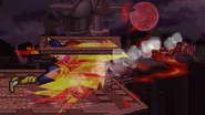 Captain Falcon 4.png (123 KB) Giant Captain Falcon uses Falcon Punch on Marth, Fox, and Falco on Dracula's Castle.